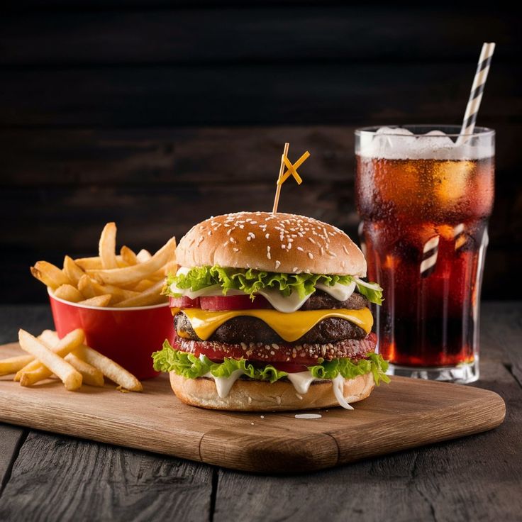 Double Cheese Burger with Drink