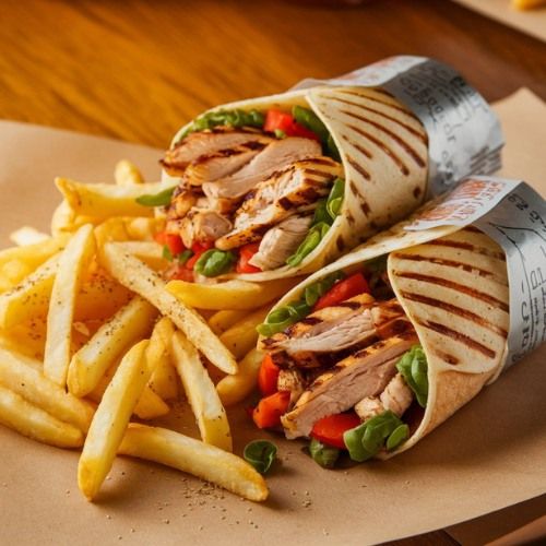 Grilled Chicken Wrap with Chips