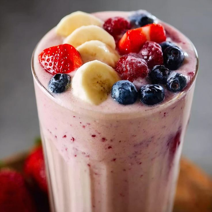 Strawberry, Banana and Blueberry Smoothie